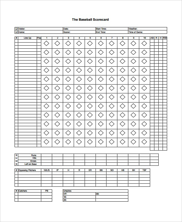 the vertical baseball scorecard template