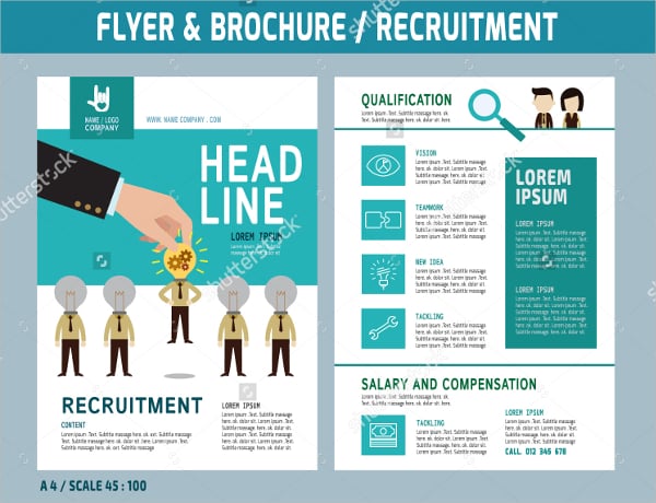 recruitment flyer design vector
