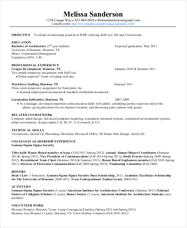 Autocad Resume Template 8 Free Word Pdf Document