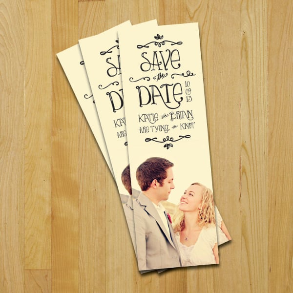 colorful wedding save the date bookmark template