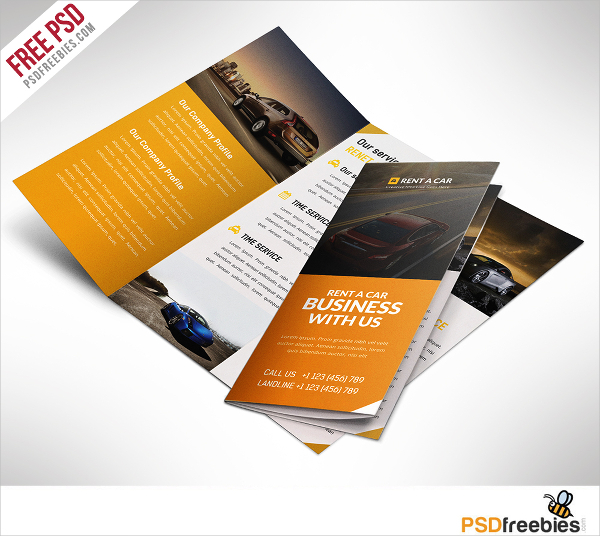 car dealer and services trifold brochure