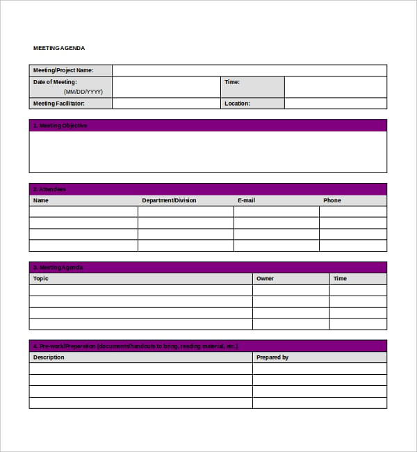 project microsoft word meeting minutes template