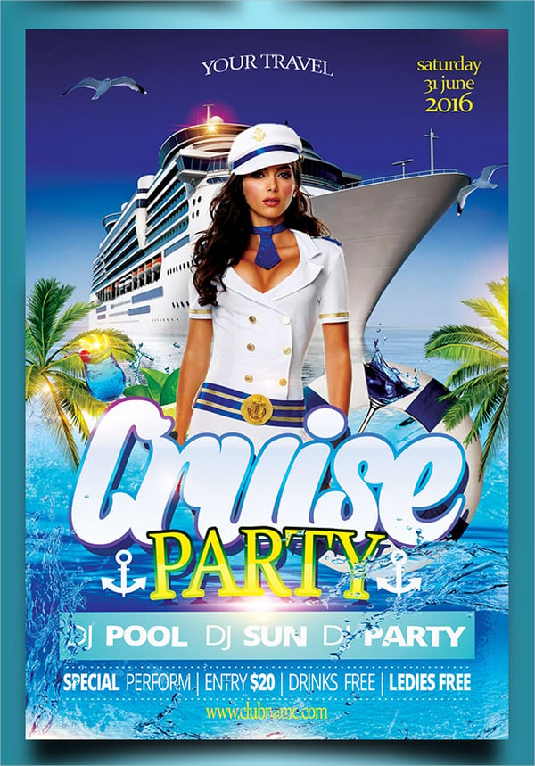 cruise and yacht party flyer