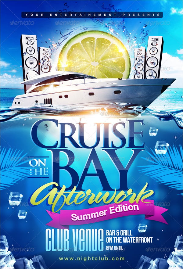 summer boat cruise party flyer