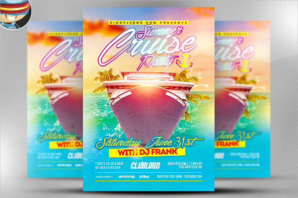 summer cruise party flyer template