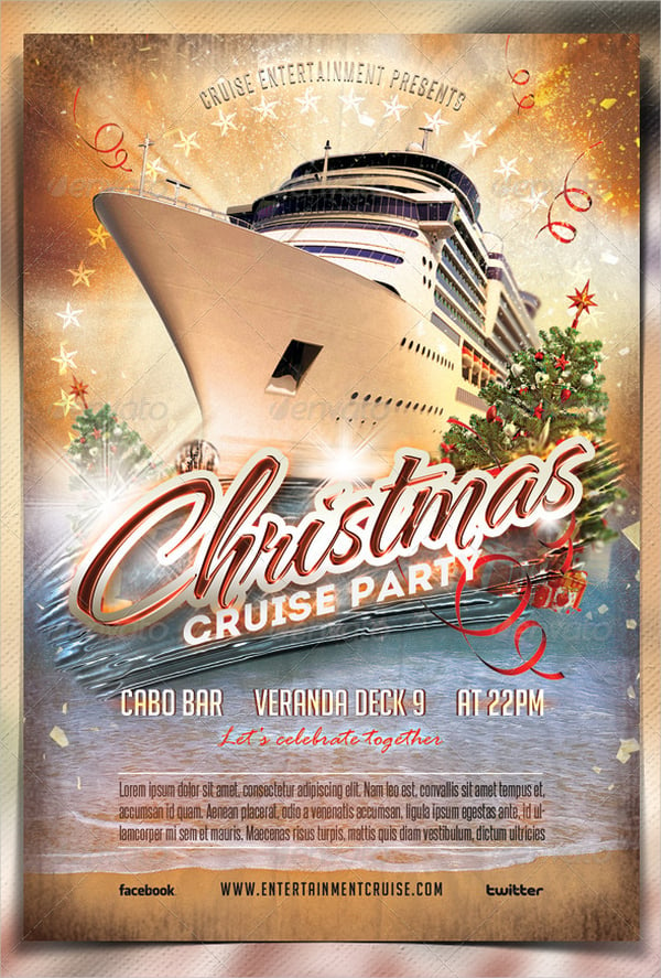 christmas cruise party flyer