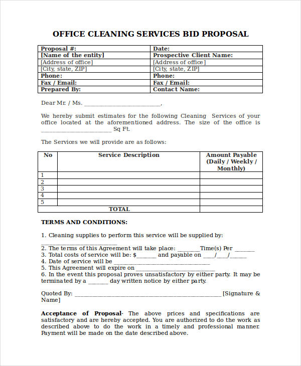 27 Cleaning Proposal Templates Word PDF Apple Pages Google Docs