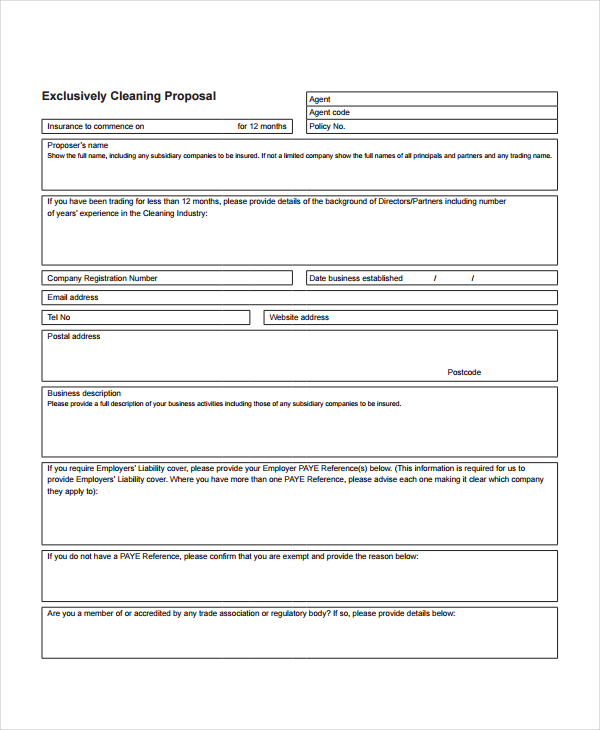  Free Cleaning Proposal Template Word 
