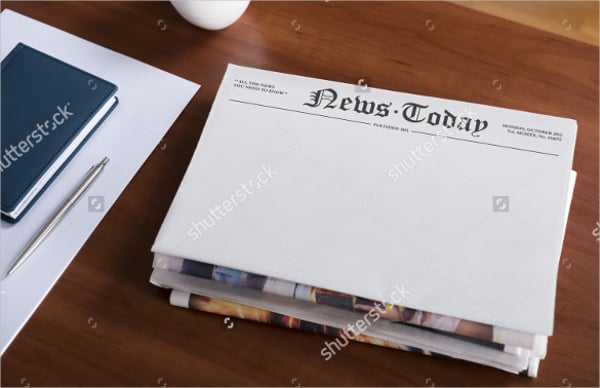 stack of blank newspaper template