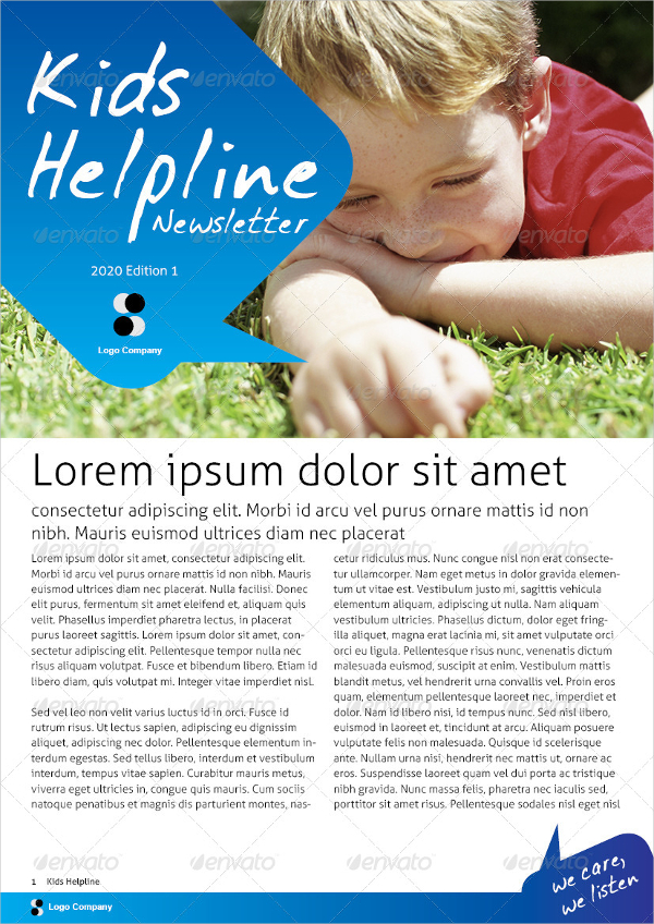 kids helpline newspaper template