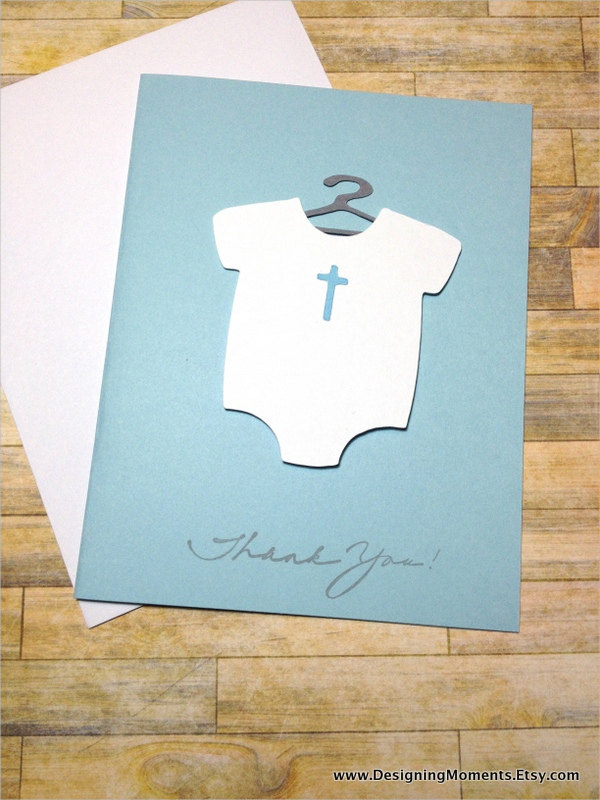 baby baptism thank you note card