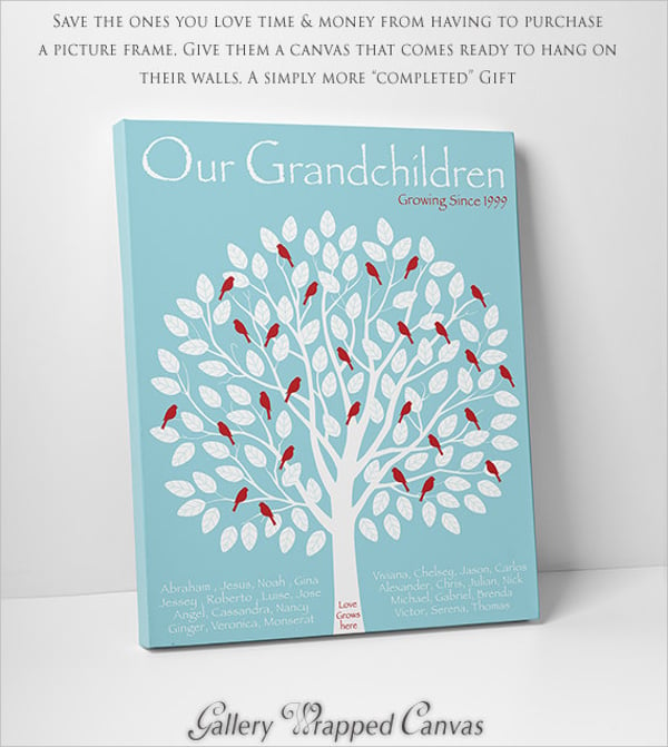 grandparent family tree book template gift