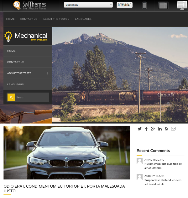 mechanical construction wordpress theme