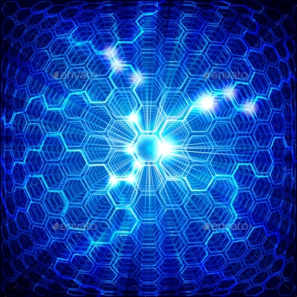 abstract blue background with hexagons