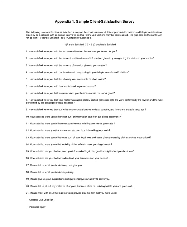 sample client satisfaction survey template