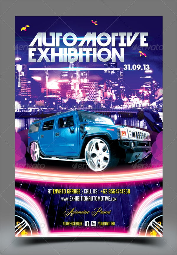 automotive exhibition flyer template