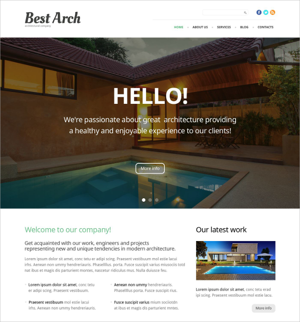 architecture parallax wordpress theme