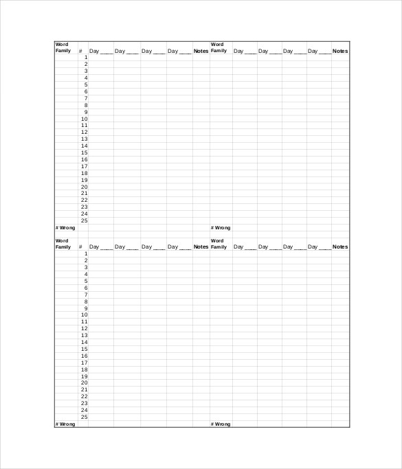 daily progress tracking free format template
