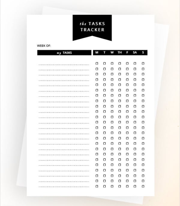 weekly task tracking template