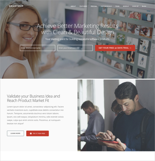Startup Corporate Landing Page WordPress Theme $44