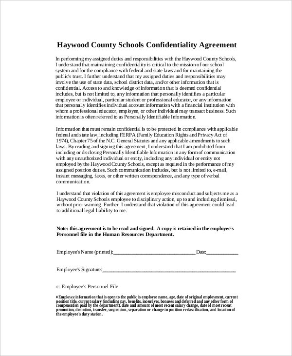 14+ FREE Human Resources Confidentiality Agreement Templates Free