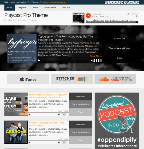 podcast website template