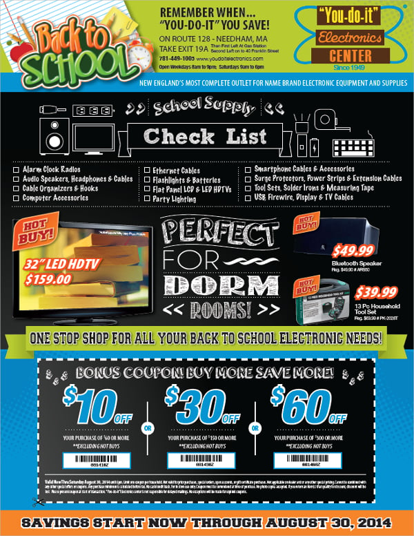 post card back to school flyer