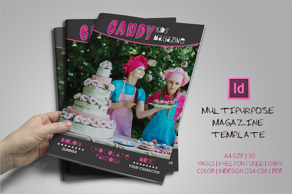 colorful children magazine template