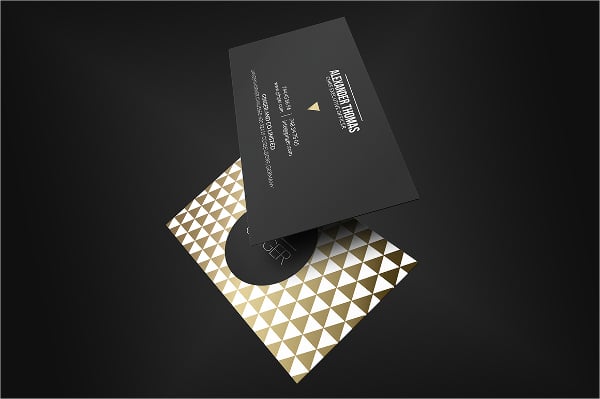 black business cards with gold foil