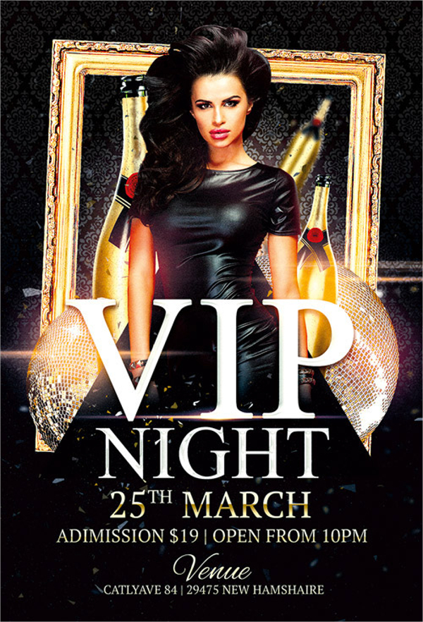 vip night club free flyer template