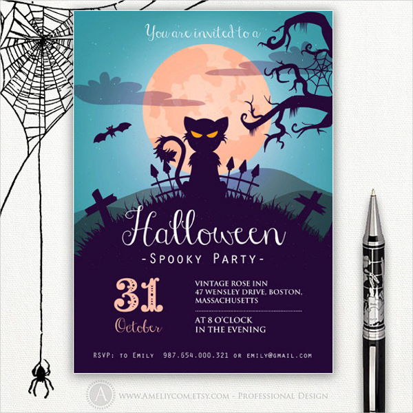 halloween spooky party flyer template