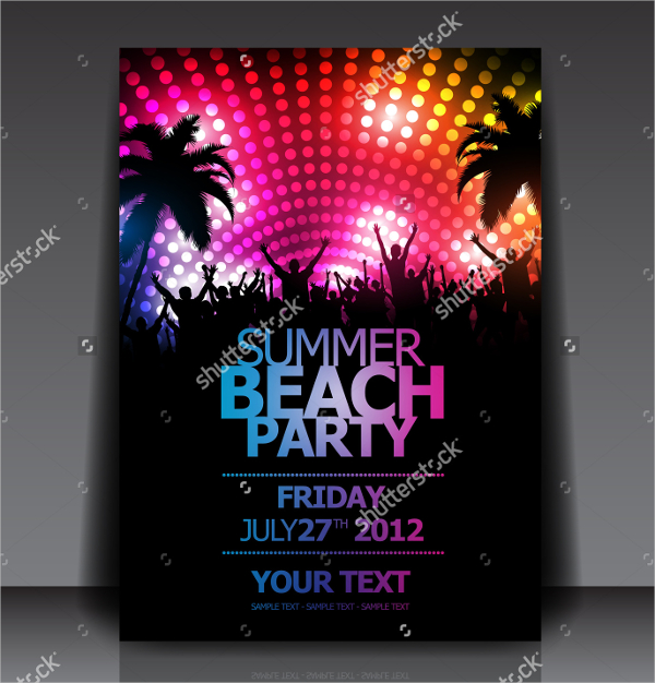 summer beach party flyer template