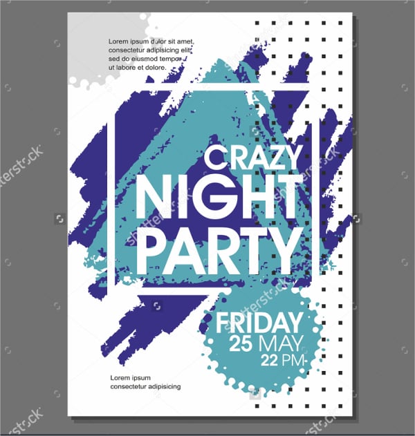 crazy night party flyer template