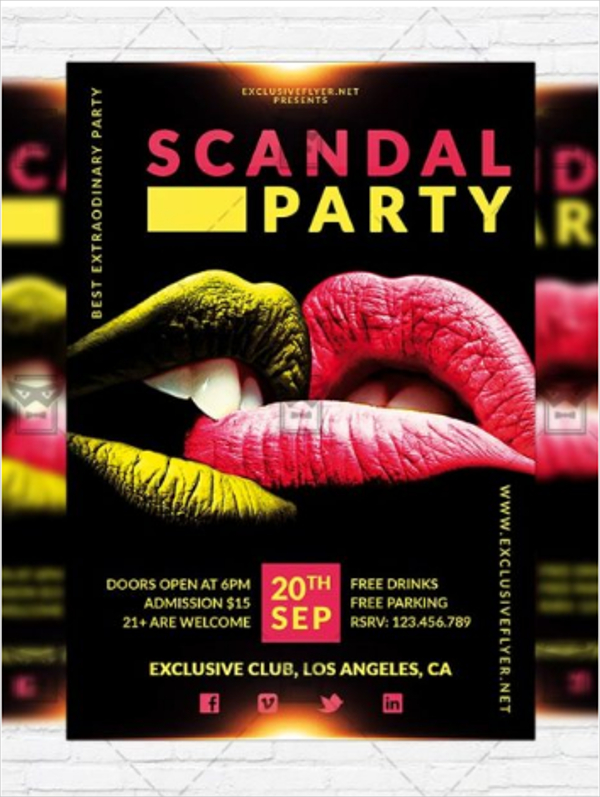 scandal party premium flyer template