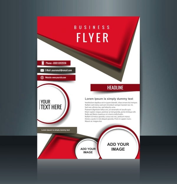 modern brochure with red geometric shapes