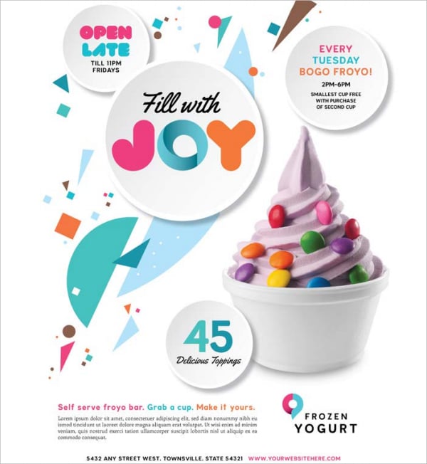 frozen yogurt shop flyer template