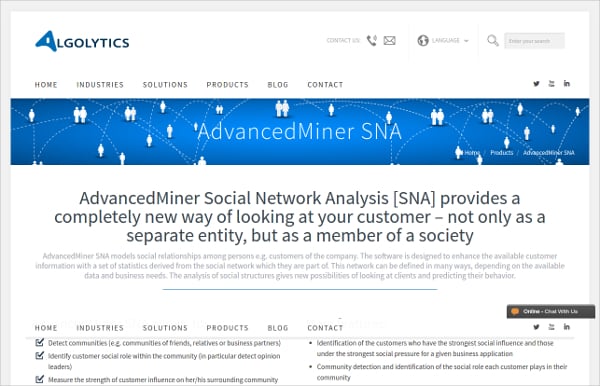 advancedminer social network analysis