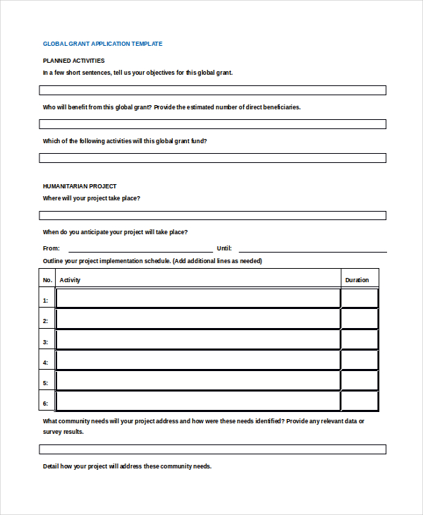 9  Application Template Word PDF