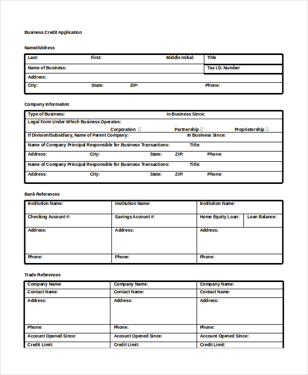 9  Application Template Word PDF