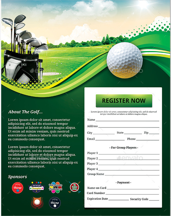 Golf Outing Flyer Template Professional Sample Template Collection