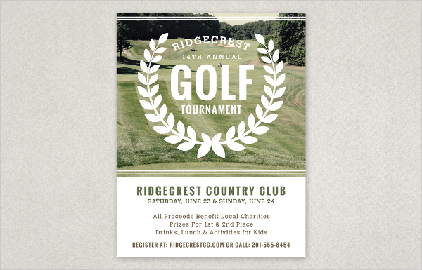 golf tournament vintage flyer template