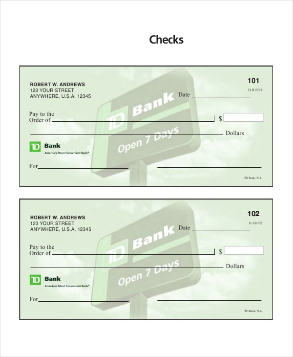 blank check template