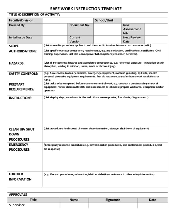 blank instruction template