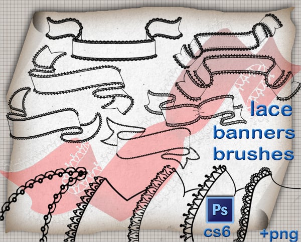 lace banners photoshop brushes