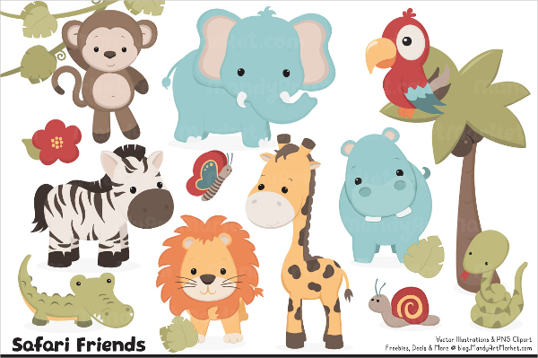 cute safari animal vector