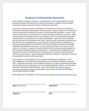 Employee Legal Confidentiality Agreement Sample