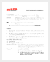 Employee Staff Confidentiality Agreement