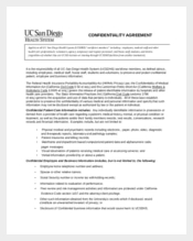 Example Standard Patient Confidentiality Agreement