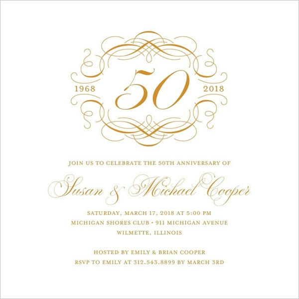 50Th Wedding Anniversary Invitation Templates Microsoft Word