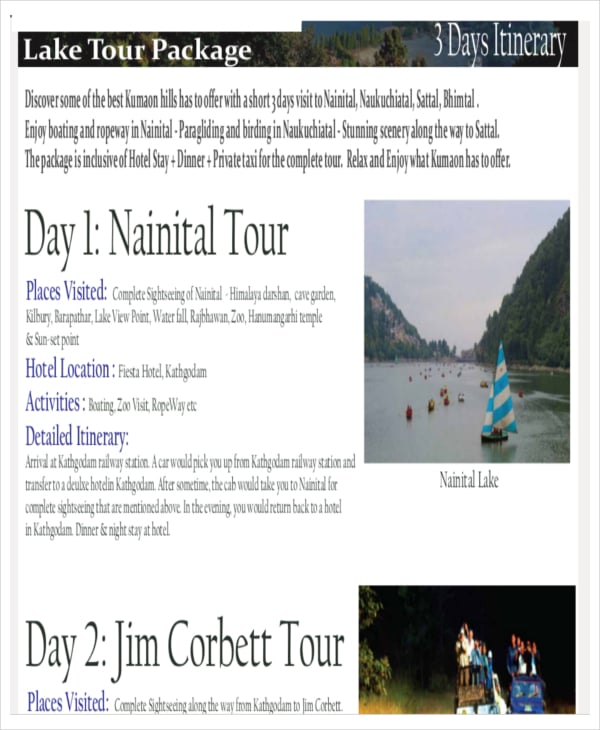 hotel itinerary template